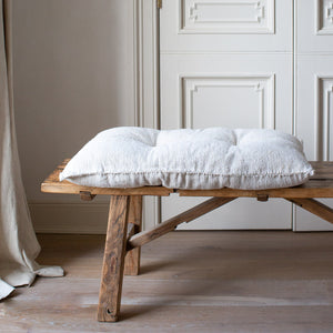 HANDMADE BENCH CUSHION FROM ANTIQUE LINEN
