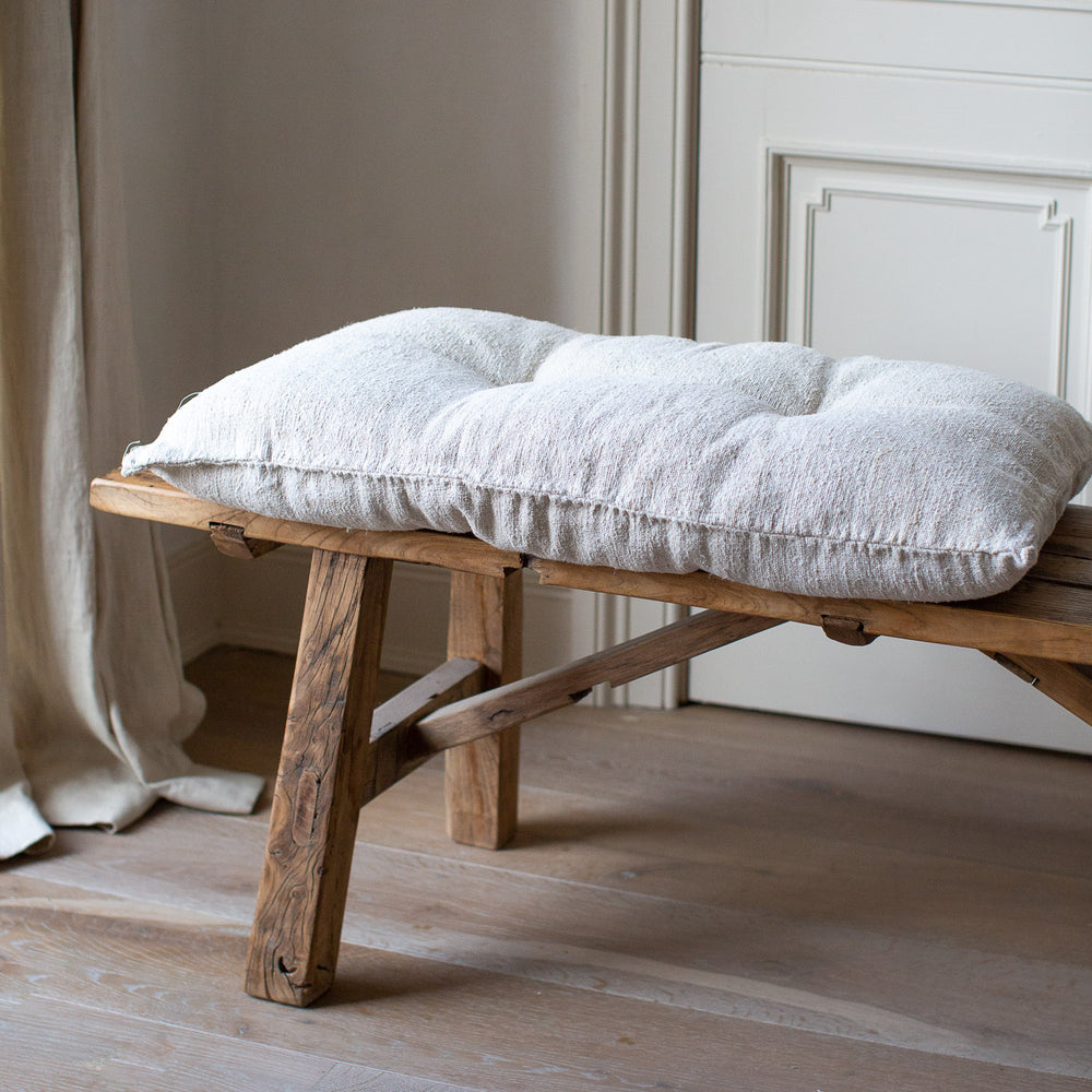 HANDMADE BENCH CUSHION FROM ANTIQUE LINEN