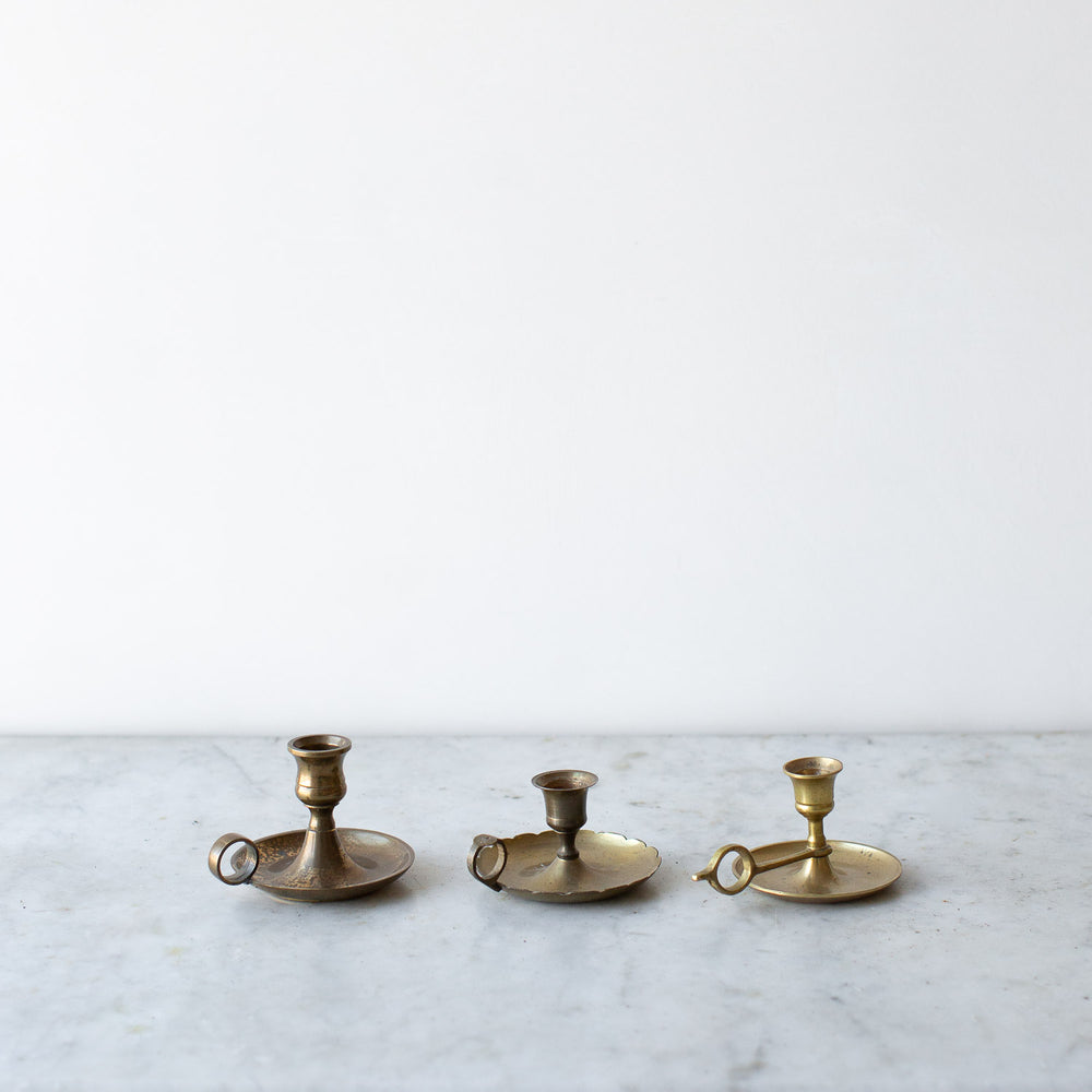 VINTAGE BRASS CHAMBERSTICK CANDLE HOLDER