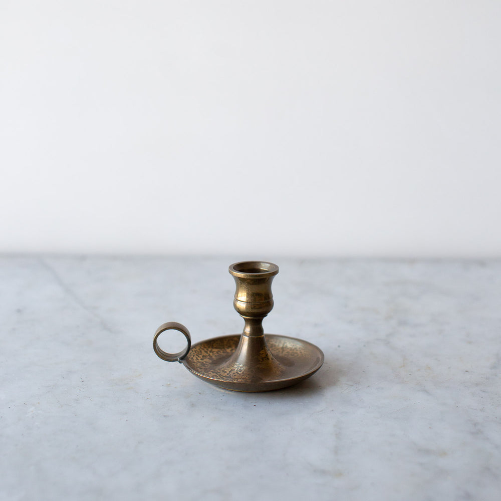 VINTAGE BRASS CHAMBERSTICK CANDLE HOLDER