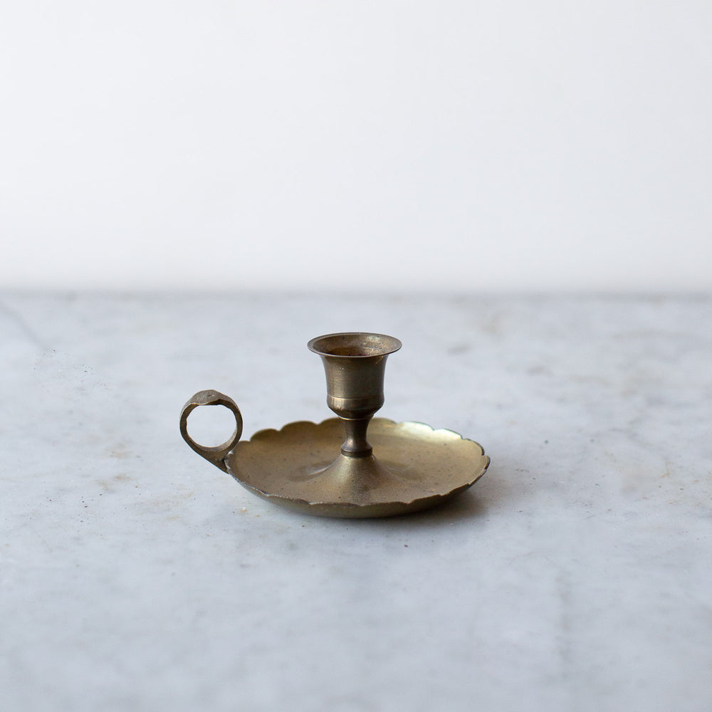 VINTAGE BRASS CHAMBERSTICK CANDLE HOLDER