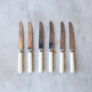 Vintage Sheffield England Faux Bone Handle Knife Set I