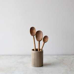 VINTAGE HAND CARVED WOODEN COOKING SPOONS SET