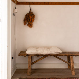 HANDMADE BENCH CUSHION FROM ANTIQUE LINEN