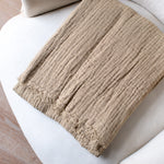 HANDMADE CRUSHED LINEN BLANKET IN HAY