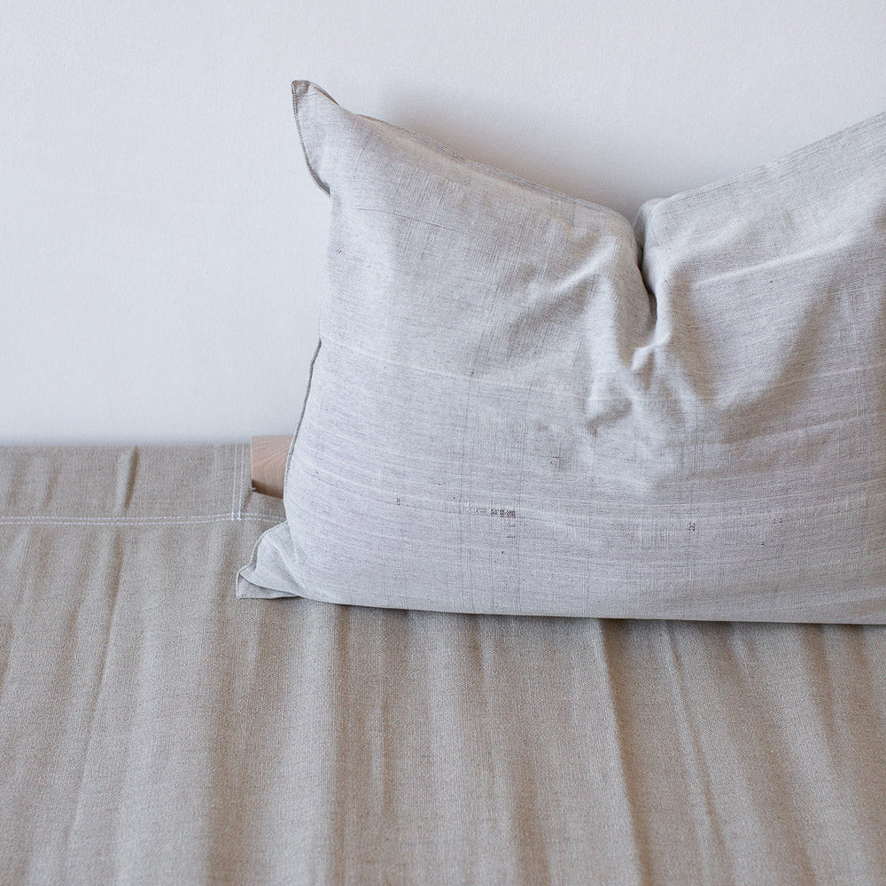 Ex-Prop EXTRA LARGE HANDWOVEN COTTON CUSHION COVER IN SOFT CHARCOAL