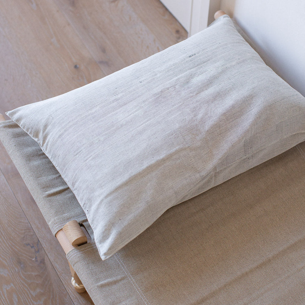 Ex-Prop EXTRA LARGE HANDWOVEN COTTON CUSHION COVER IN SOFT CHARCOAL