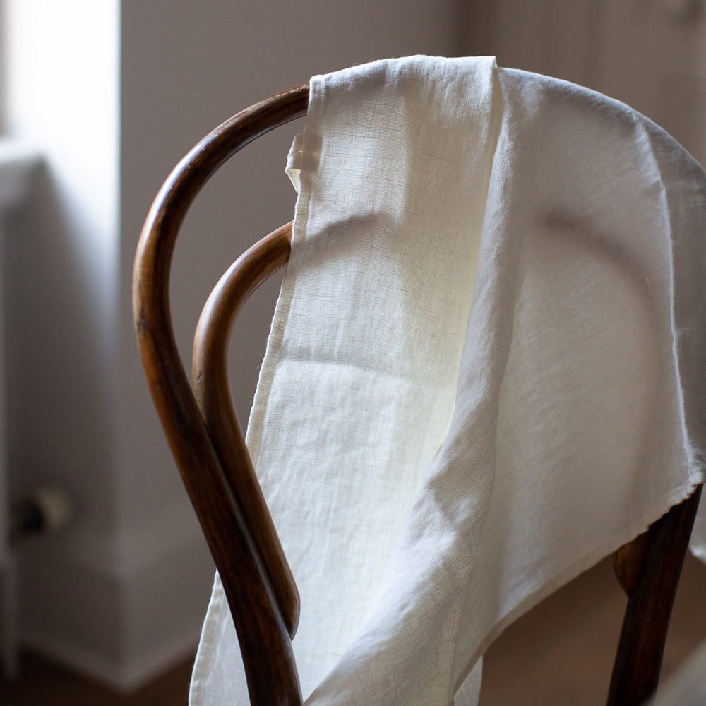 HANDMADE LINEN KITCHEN TOWEL IN OFF-WHITE