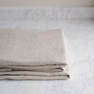 HEAVY WASHED BELGIAN LINEN THROW IN ECRU