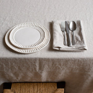 HEAVY WASHED BELGIAN LINEN NAPKIN SET IN ECRU