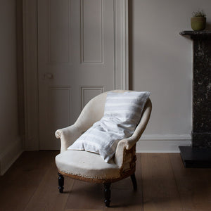 Grey Striped Belgian Linen Cushion Covers