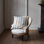 Tan Striped Belgian Linen Cushion Covers