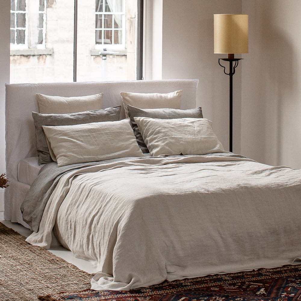 BELGIAN LINEN PILLOWSLIP SET IN NATURAL WHITE