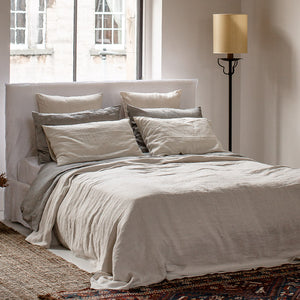 BELGIAN LINEN PILLOWSLIP SET IN NATURAL WHITE