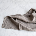 HANDMADE LINEN KITCHEN TOWEL IN TAUPE GREY