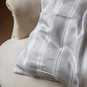 
            
                Load image into Gallery viewer, Grey Striped Belgian Linen Cushion Covers
            
        