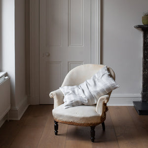 Grey Striped Belgian Linen Cushion Covers