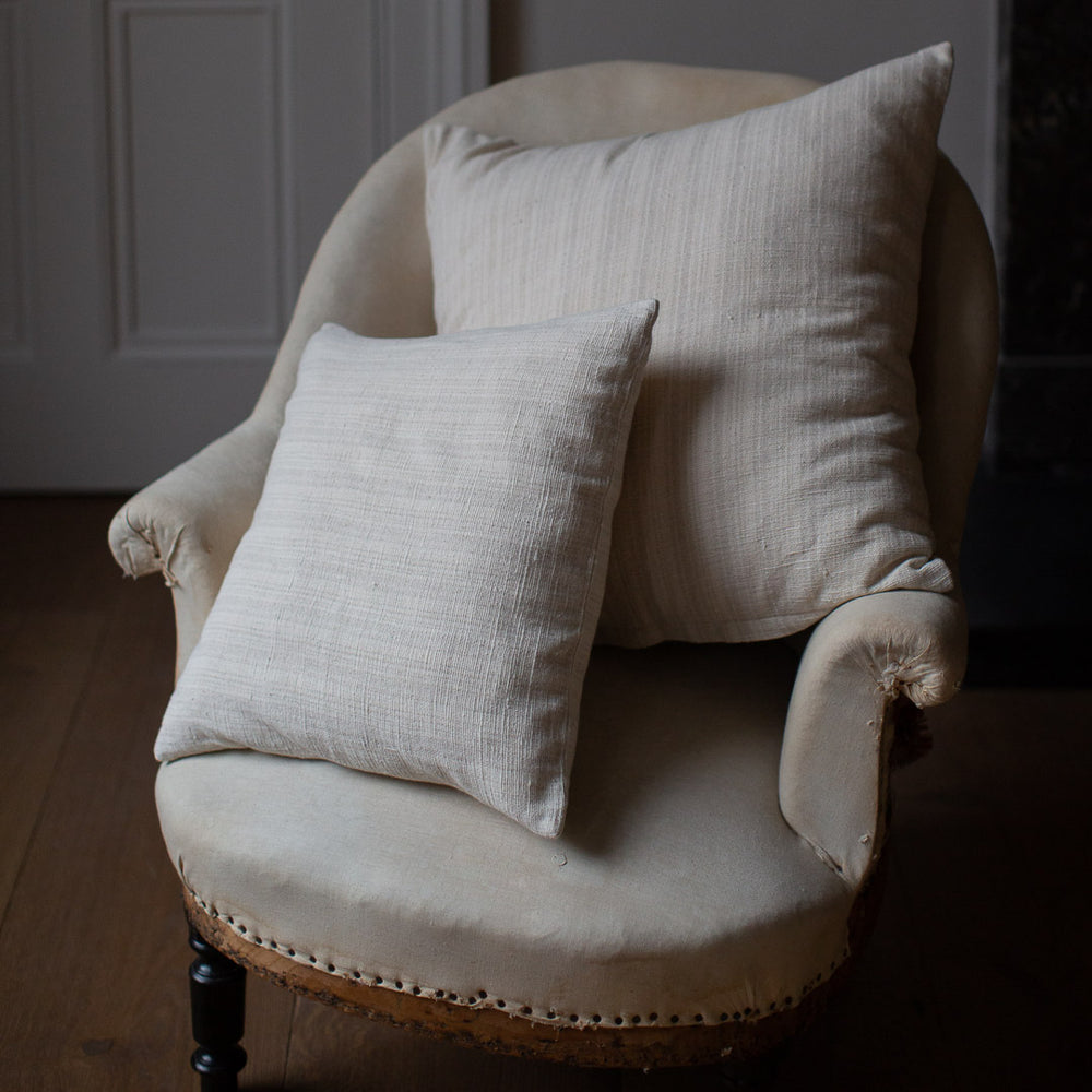 HANDSPUN COTTON CUSHION COVERS IN NATURAL STRIPES