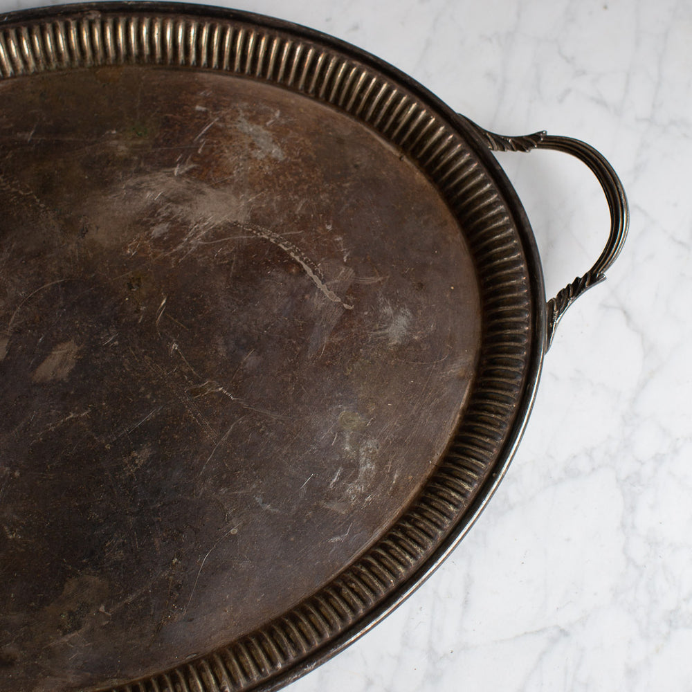 VINTAGE SILVER PLATED OVAL TRAY