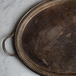 VINTAGE SILVER PLATED OVAL TRAY