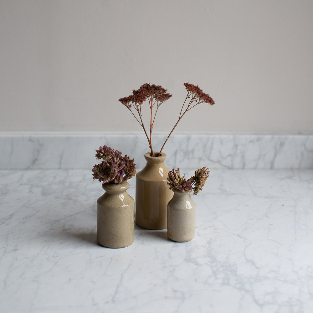 VINTAGE SET OF THREE BUD VASES