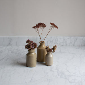 VINTAGE SET OF THREE BUD VASES