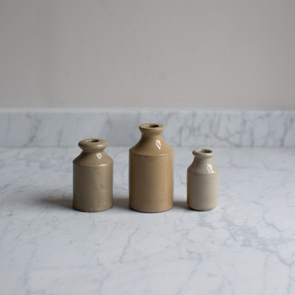 VINTAGE SET OF THREE BUD VASES