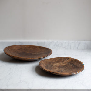 VINTAGE SHALLOW WOODEN BOWL