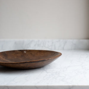 VINTAGE SHALLOW WOODEN BOWL