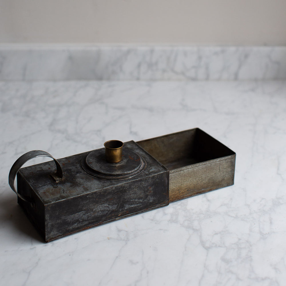 Vintage Tin Matchbox Candle Holder