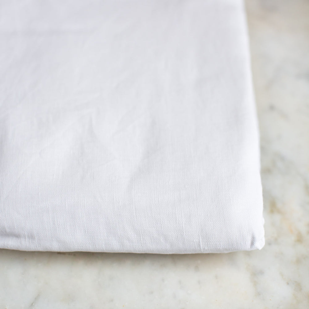 BELGIAN LINEN FITTED SHEETS IN PURE WHITE