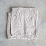 HANDMADE HEAVY LINEN NAPKIN SET IN WARM WHITE