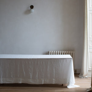 HANDMADE LINEN TABLECLOTH IN OFF-WHITE