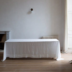 HANDMADE LINEN TABLECLOTH IN OFF-WHITE