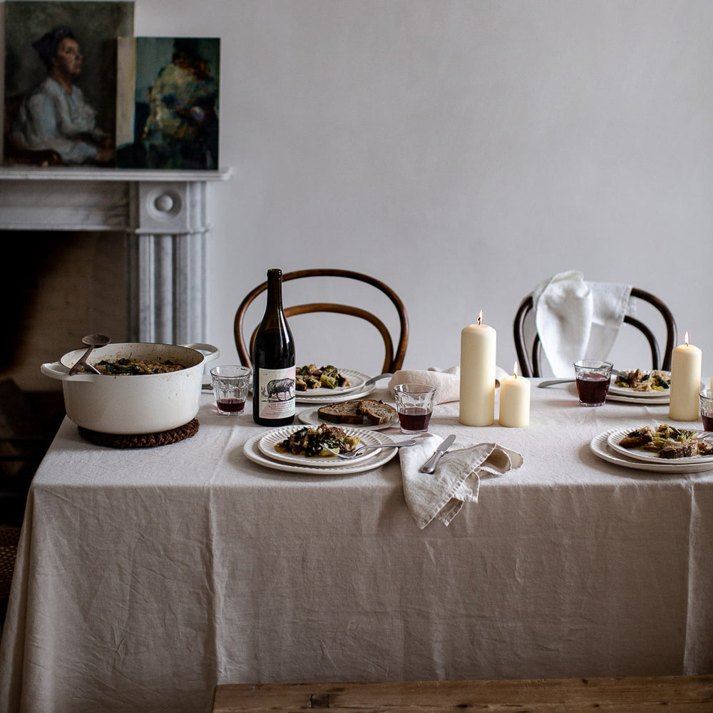 HANDMADE FLUTED DINNER PLATE