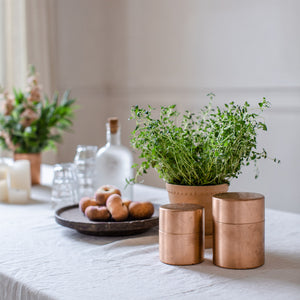 COPPER TEA AND COFFEE CANISTER