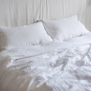 
            
                Load image into Gallery viewer, BELGIAN LINEN BEDDING SET IN PURE WHITE
            
        