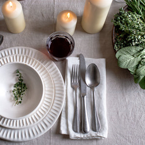 HANDMADE HEAVY LINEN NAPKIN SET IN OFF-WHITE