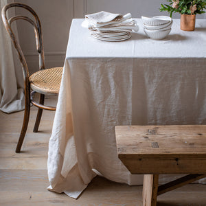 HANDMADE LINEN TABLECLOTH IN WARM WHITE