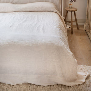 HANDMADE LINEN TOP SHEET IN WARM WHITE