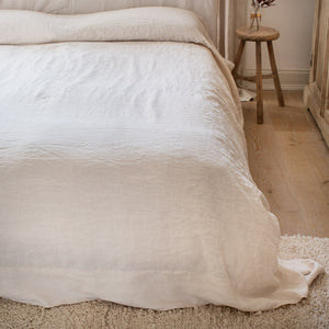 
            
                Load image into Gallery viewer, HANDMADE LINEN TOP SHEET IN WARM WHITE
            
        