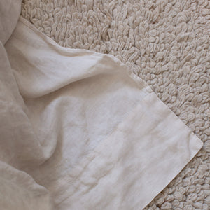 HANDMADE LINEN TOP SHEET IN WARM WHITE