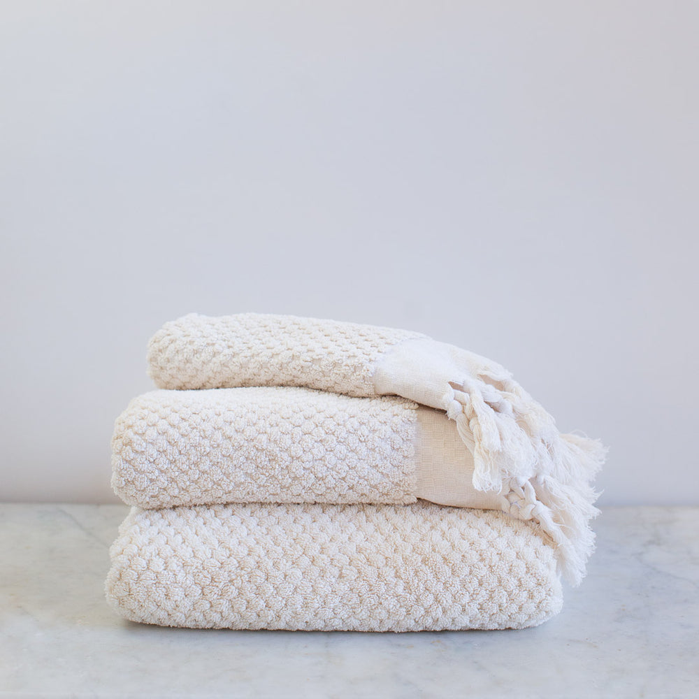 Rustic Loom Handwoven Cotton Peach Tulip Kitchen Ikat Tea Towel, Ethically Handmade  Kitchen Towels