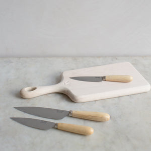Kitchen knives with wooden handles 
