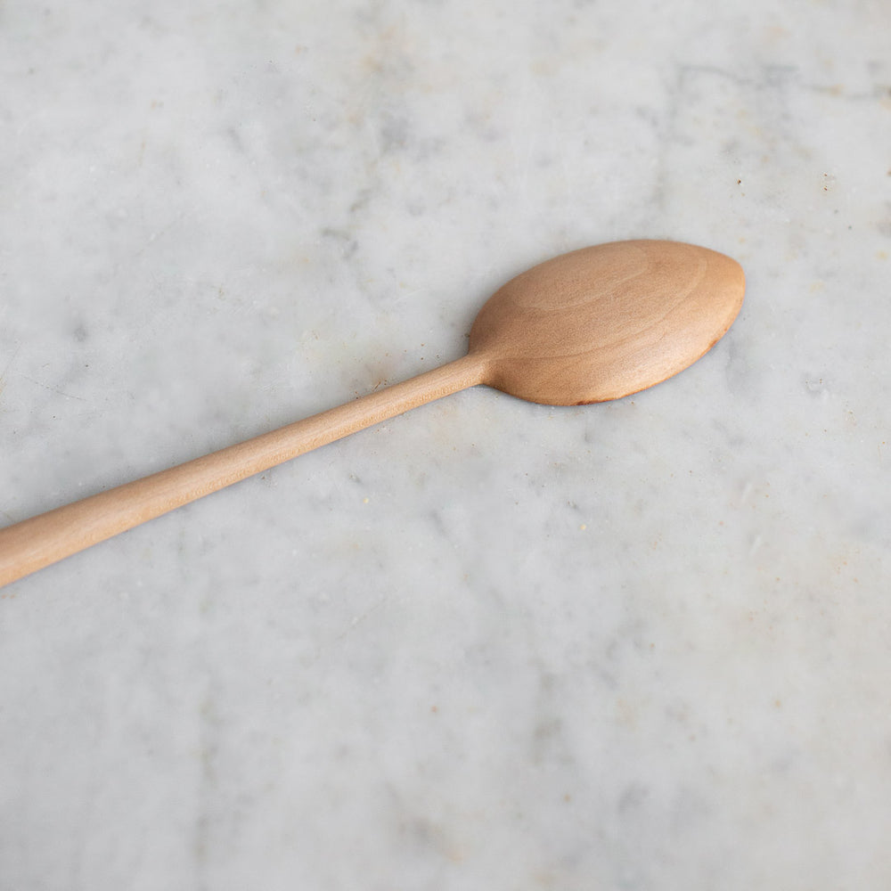 delicate hand carved sweet gum cooking spoon