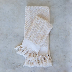 handwoven organic cotton Turkish towels with tassels 