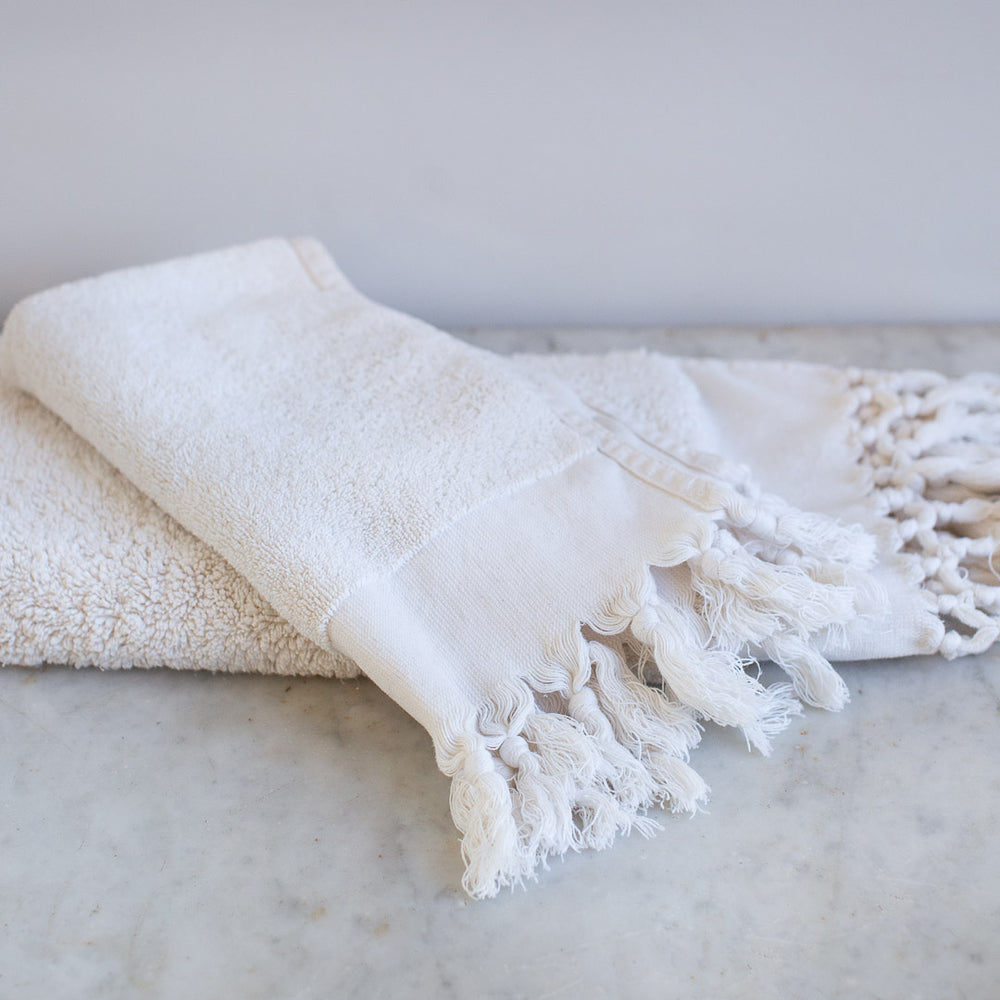 handwoven  organic cotton Turkish towel s with tassels