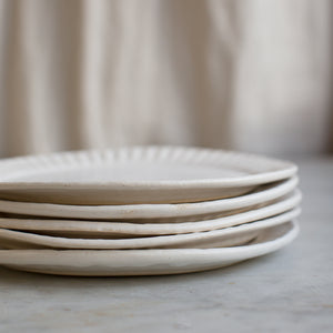 organic handmade stoneware fluted plate