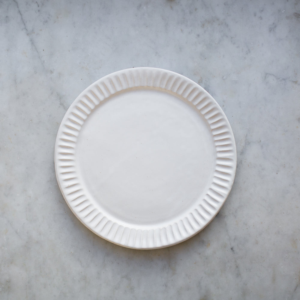 INGREDIENTS LDN handmade stoneware fluted dinner plate