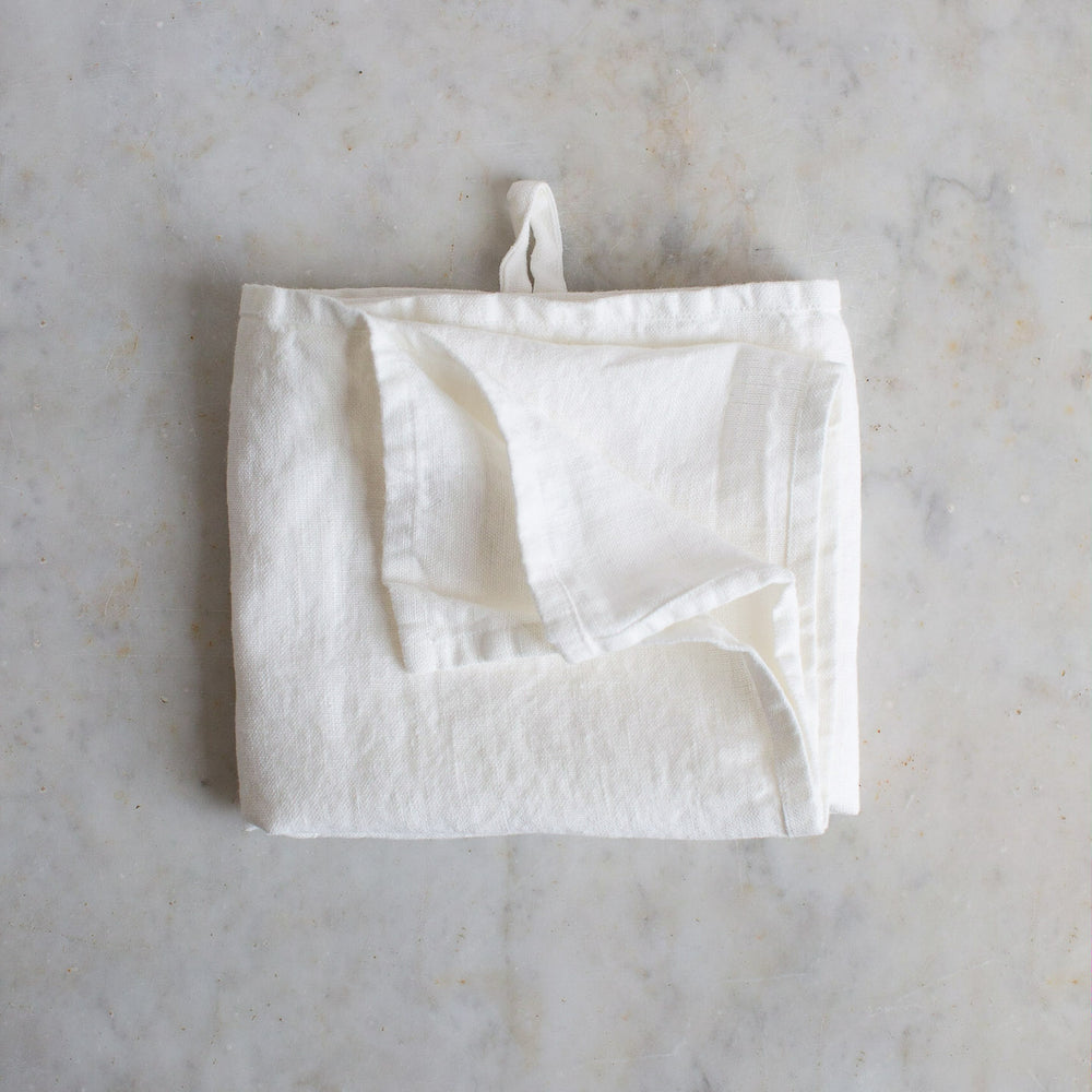 HANDMADE LINEN KITCHEN TOWEL IN OFF-WHITE